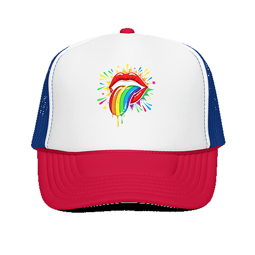 Turn heads with the Drippy Pop Art Rainbow Lips Foam Trucker Hat — a bold, funny, provocative gift perfect for holidays and standout style lovers.